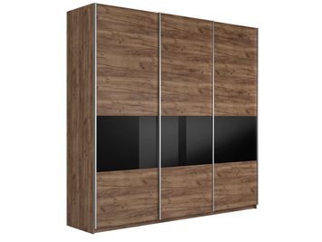 Шкаф-купе широкий Прайм Люкс 3-х дверный (фасад дсп/стекло белое/черное)