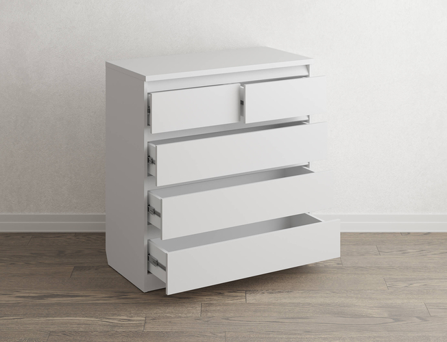 Белый комод Aksel 5 ящиков