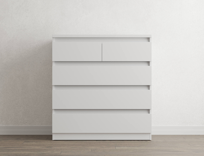 Белый комод Aksel 5 ящиков