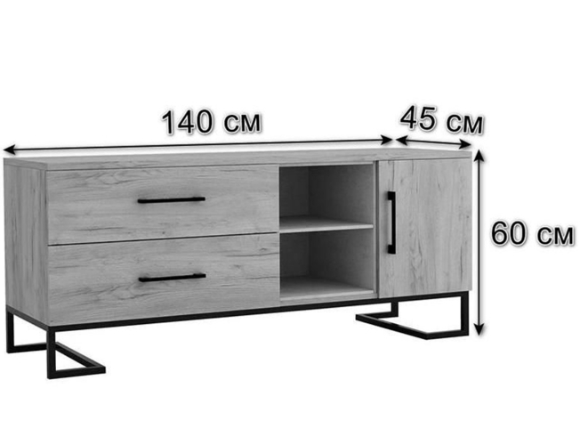 ТВ-тумба Loft №1 Дуб табак/Графит