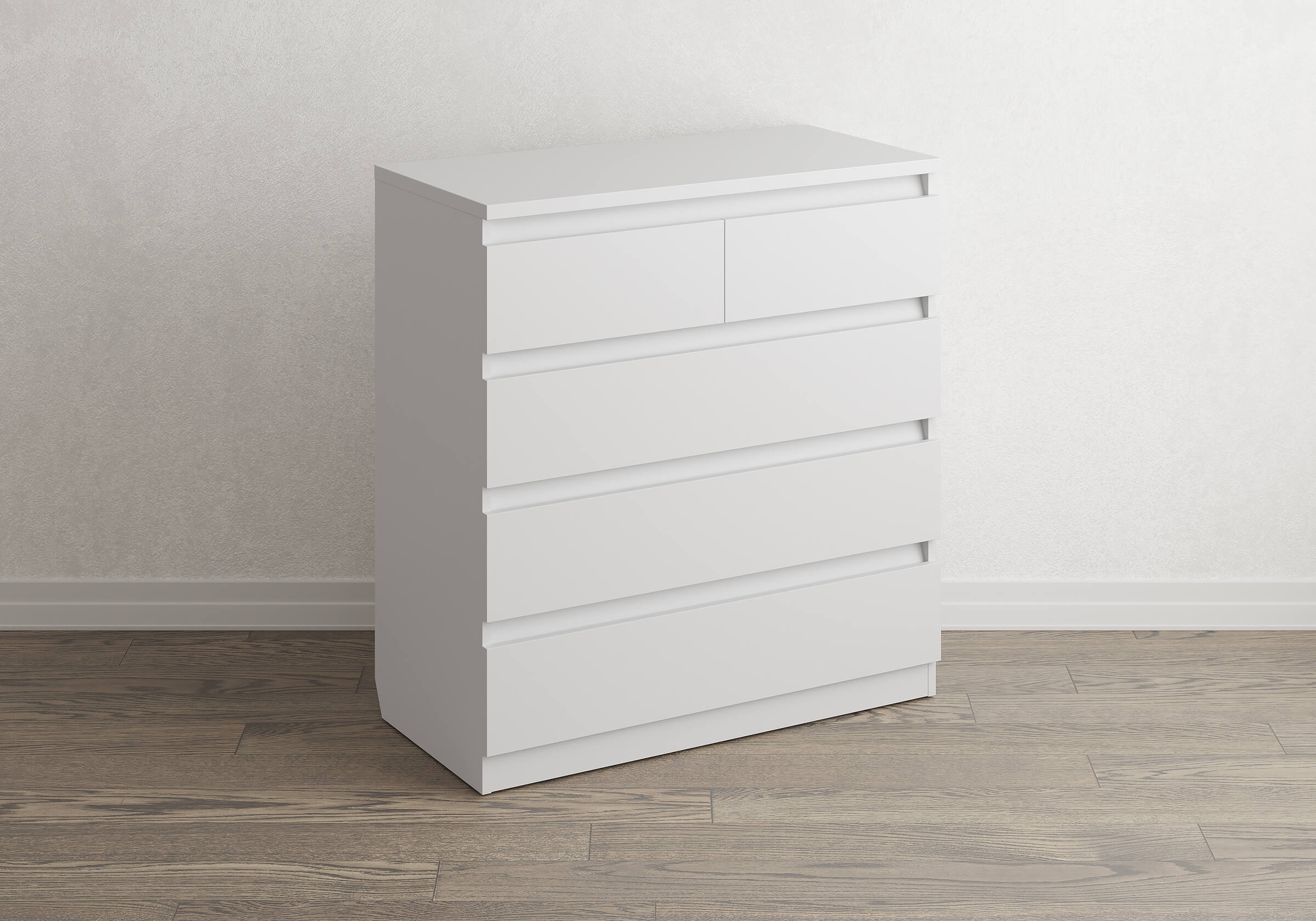 Белый комод Aksel 5 ящиков